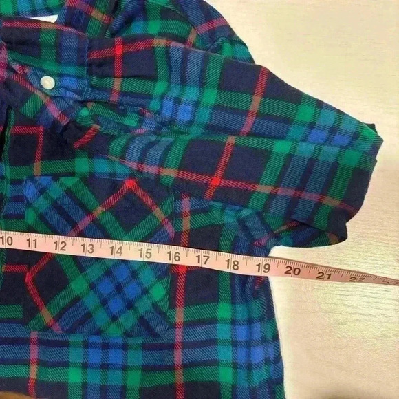 Aerie Plaid Button Down Long Sleeve High Low Shirt - Picture 8 of 8